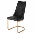 Black PU Chair with Rose Gold Legs, Set of 4 I710510