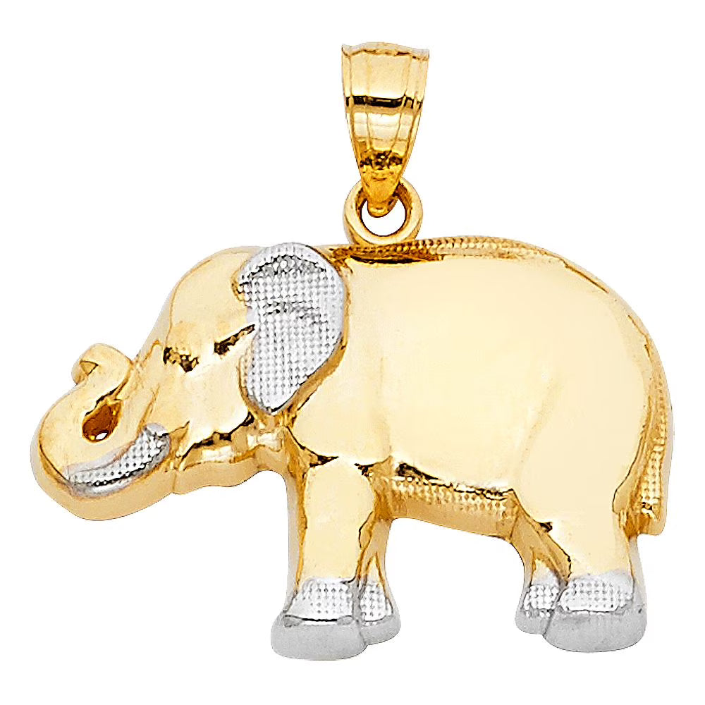 14K 2T Elephant Pendant K535