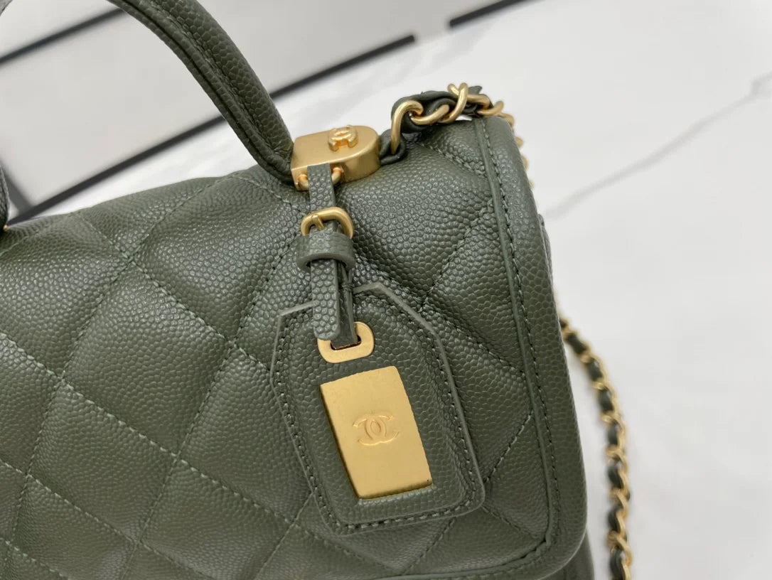 Dark Green Flap Bag Q903