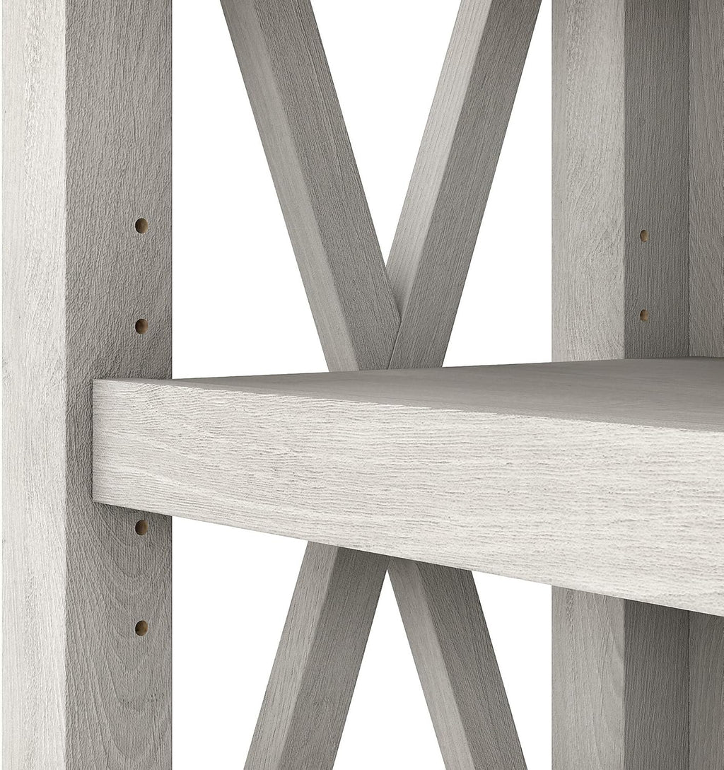 5 Shelf Bookcase in Linen White Oak Y12253