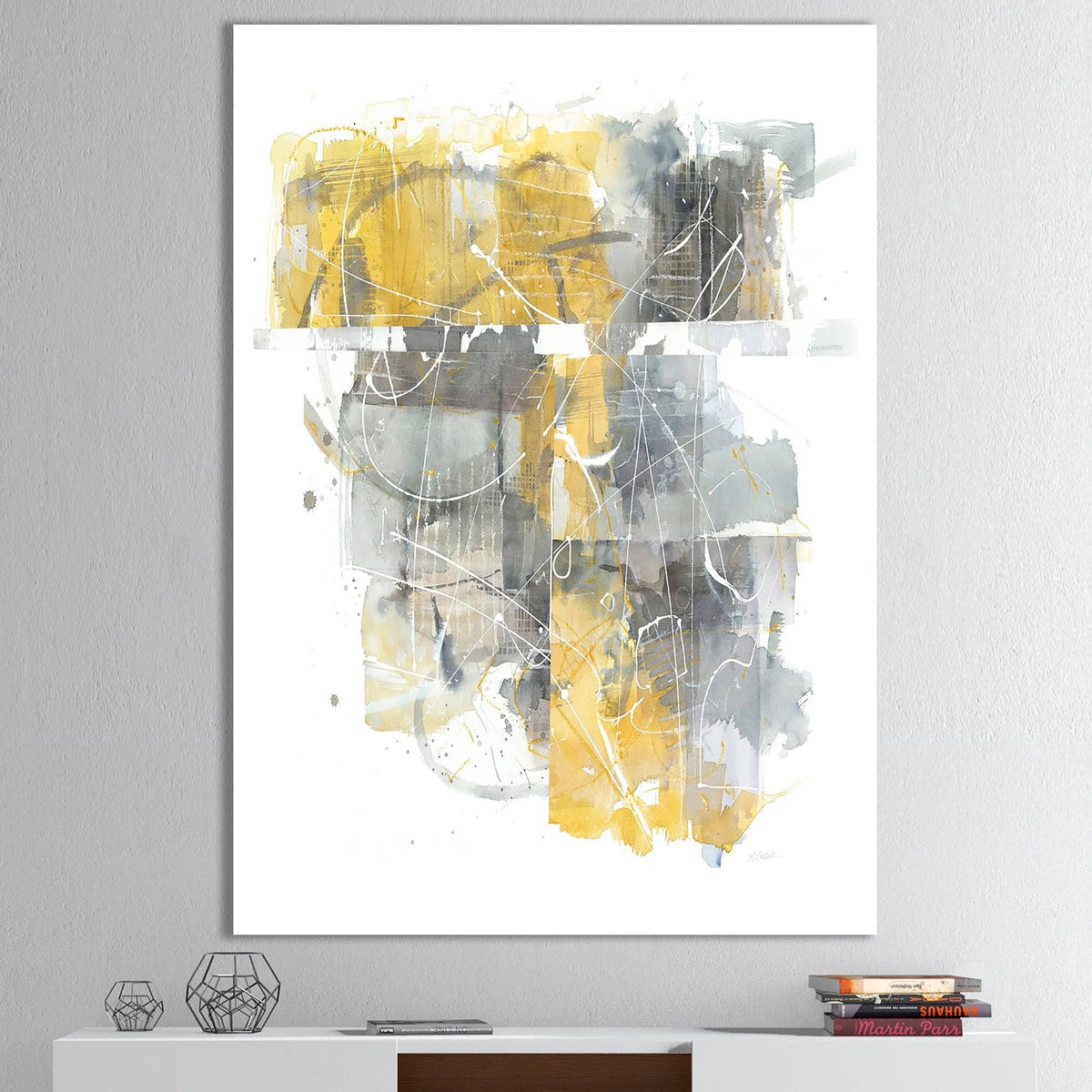 Geometric Canvas Artwork Print - Grey - 24 in. Wide x 32 in. High B206218