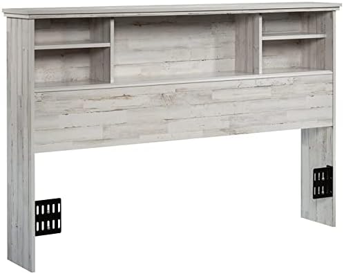 Wooden Full-Queen Bookcase Headboard in Glacier White L7057