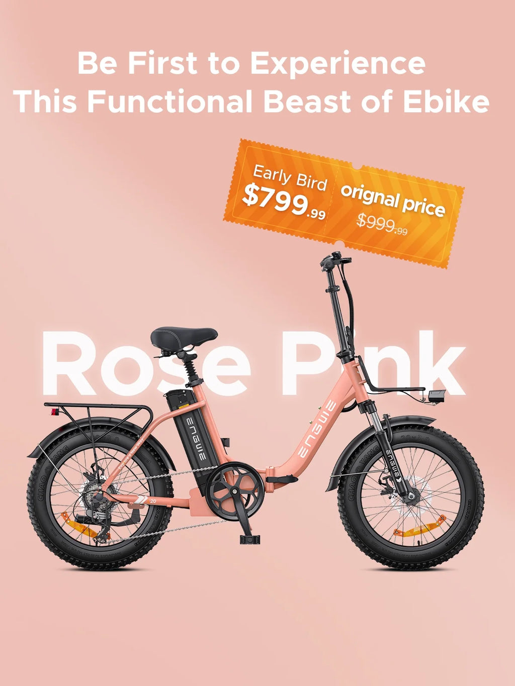 Pink Folding Electric Bike O3769