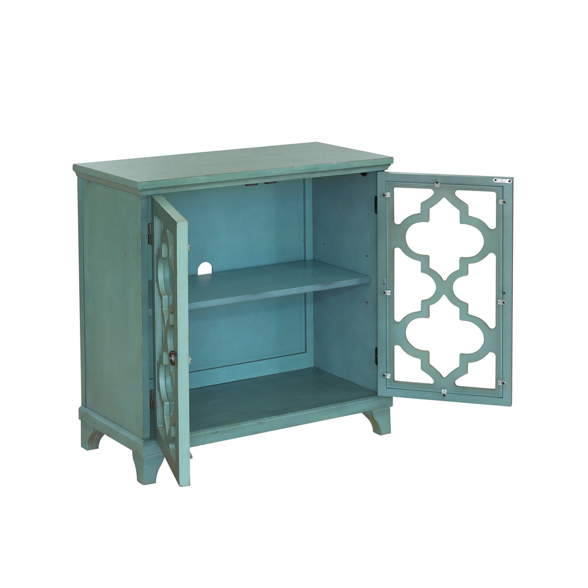 Blue Two Door Wood Chest O985