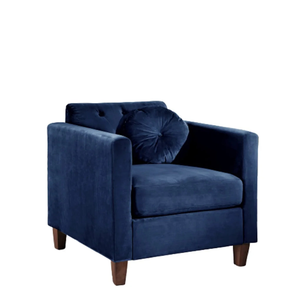 Blue Tufted Velvet Armchair W682