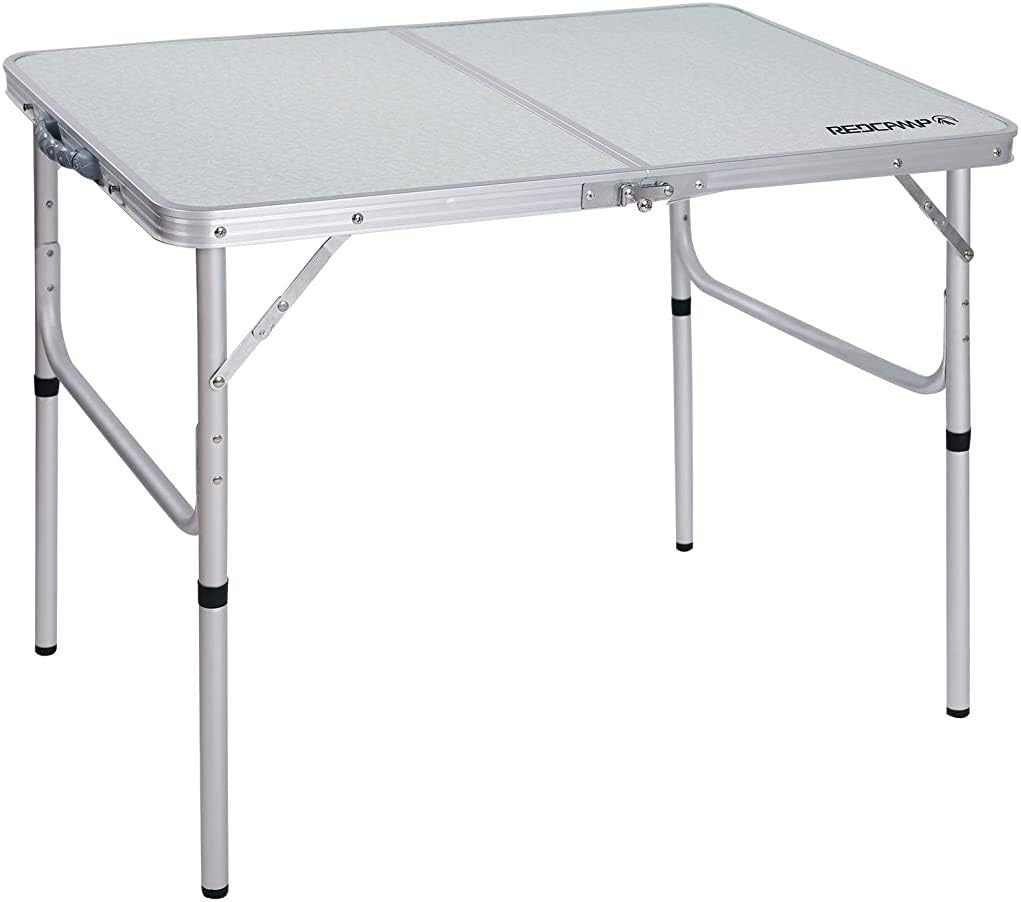 White 36 x 24 inch Aluminum Folding Camping Table L9064