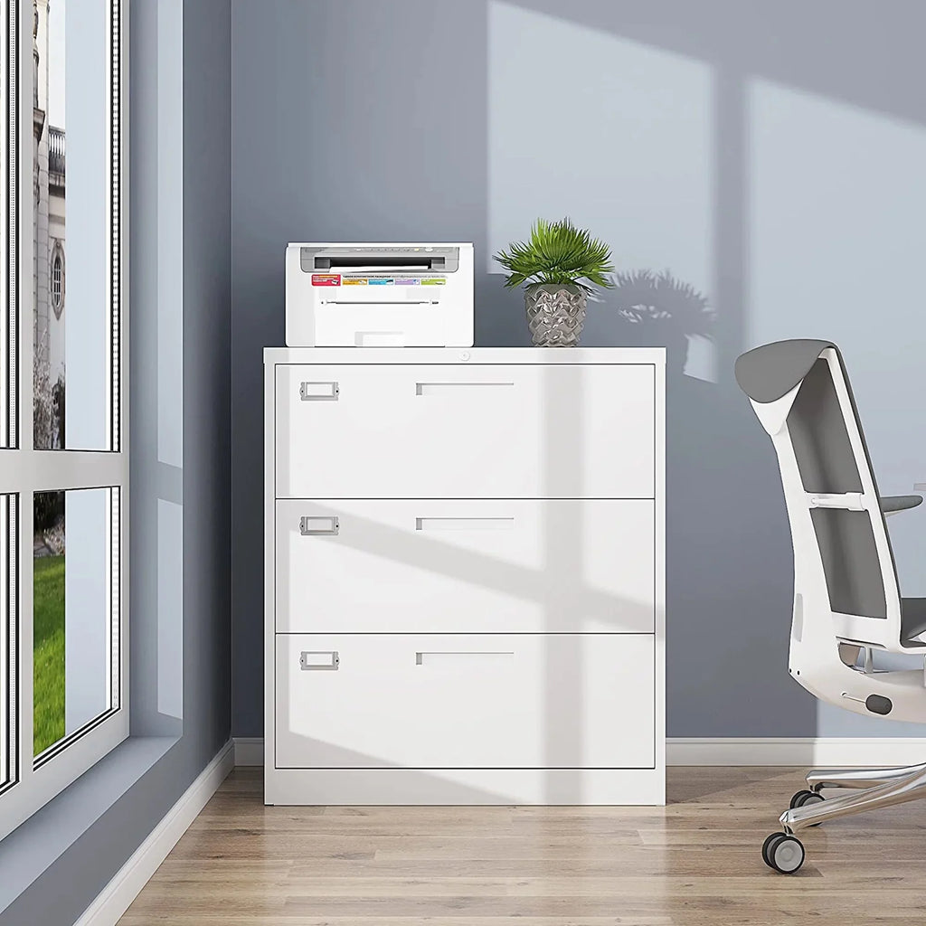 Black 3 Drawer Lateral File Cabinet Z1738