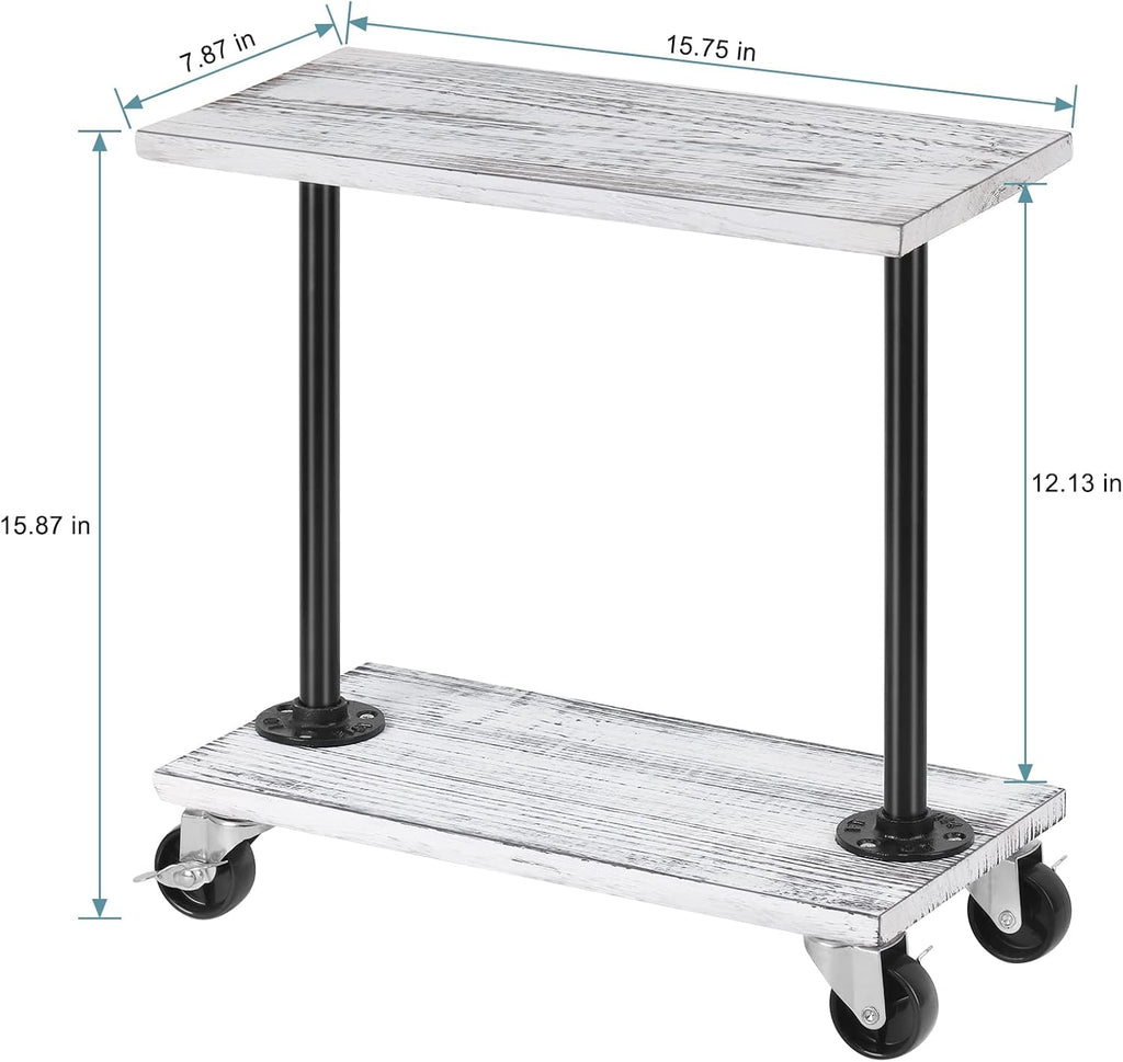 Narrow End Table with Wheels P6117