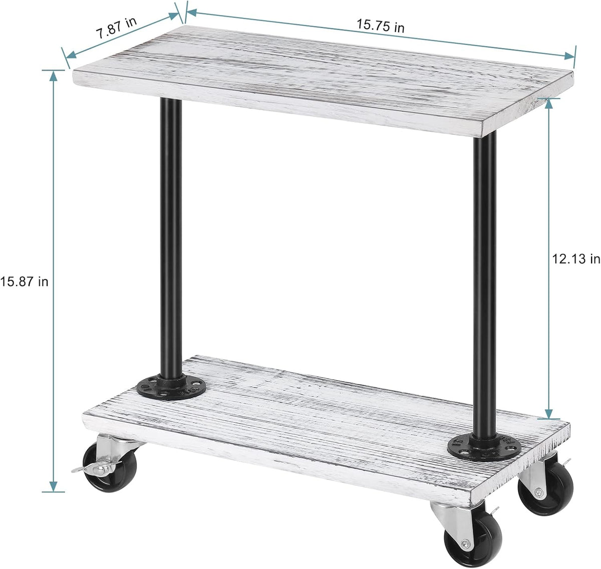 Narrow End Table with Wheels P6117
