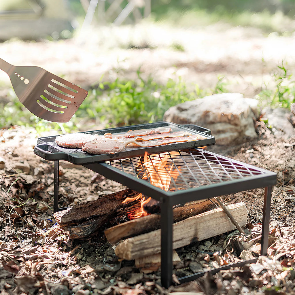 Portable Folding Campfire Grill Stainless Steel Cooking Grate F3048