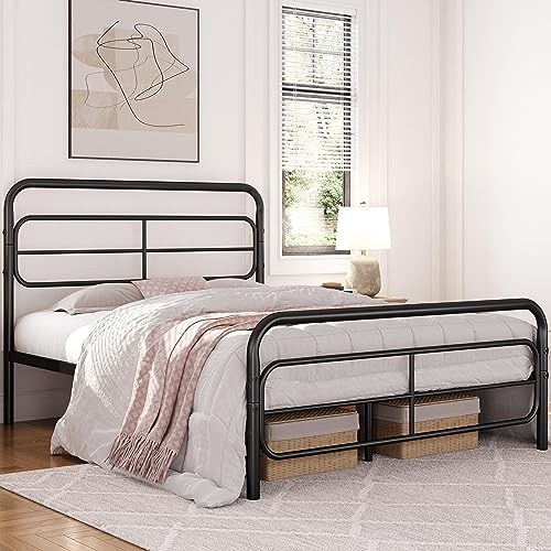 White Metal Twin Bed Frame with Headboard Y4975
