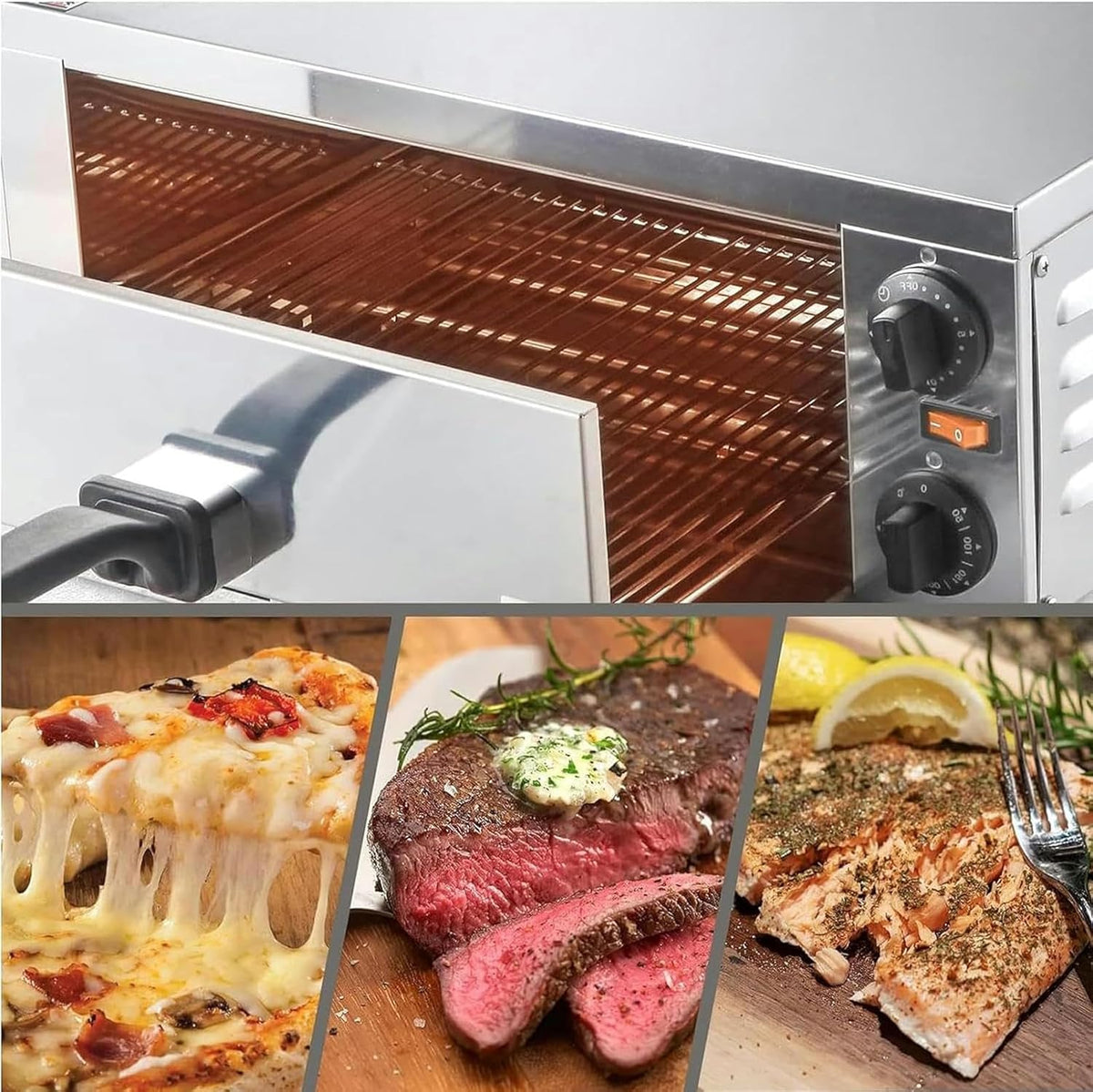 2-Layers Stainless Steel Electric Pizza Oven J6945