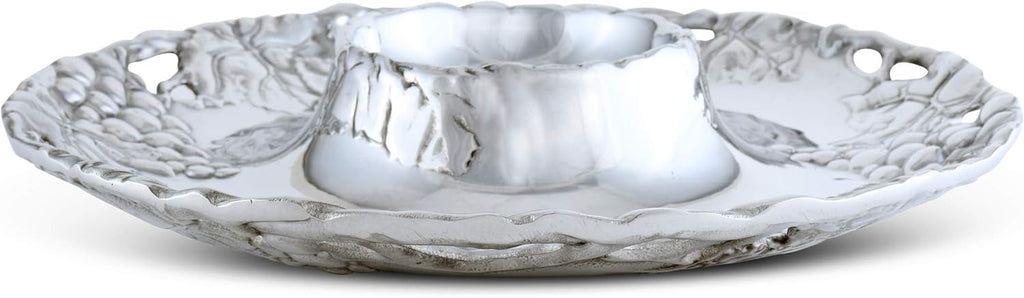 Metal Grape Chip and Dip Platter, 14 inch Diameter O16099