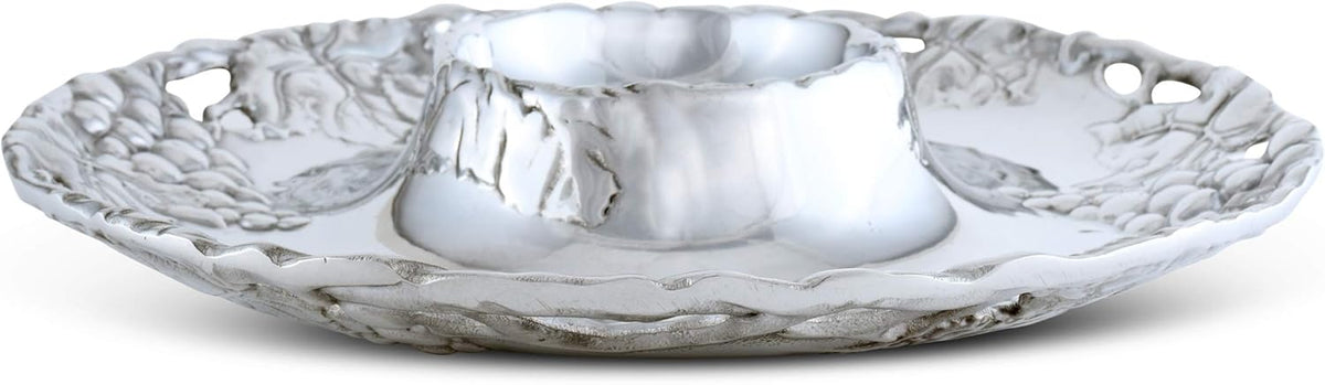 Metal Grape Chip and Dip Platter, 14 inch Diameter O16099