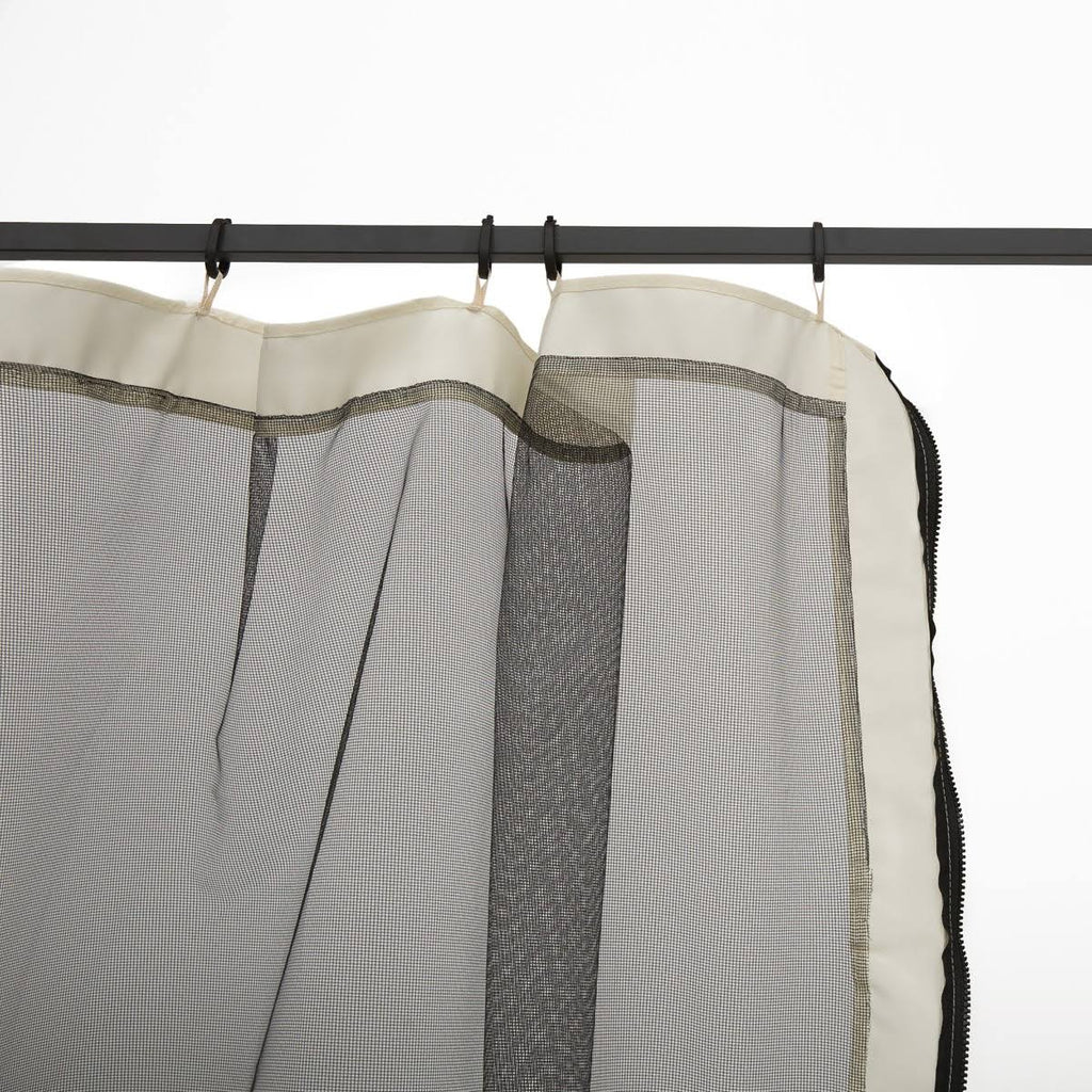 4-Panel Mesh Mosquito Netting Sidewalls with Zippers for Patio Gazebo R70534