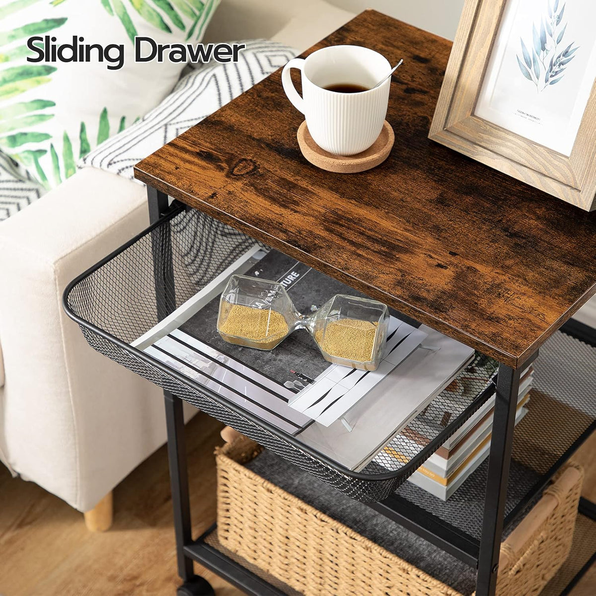 3-Tier Printer Cart with Storage Shelf and Wheels Y37352
