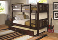 Twin/Twin Dark Cappuccino Bunk Bed with Trundle P289341