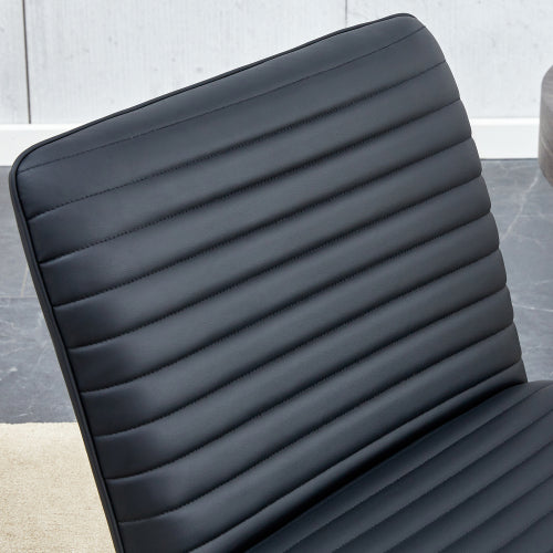 Black Armless Sofa Chair with PU Backrest and Golden Metal Legs G524791