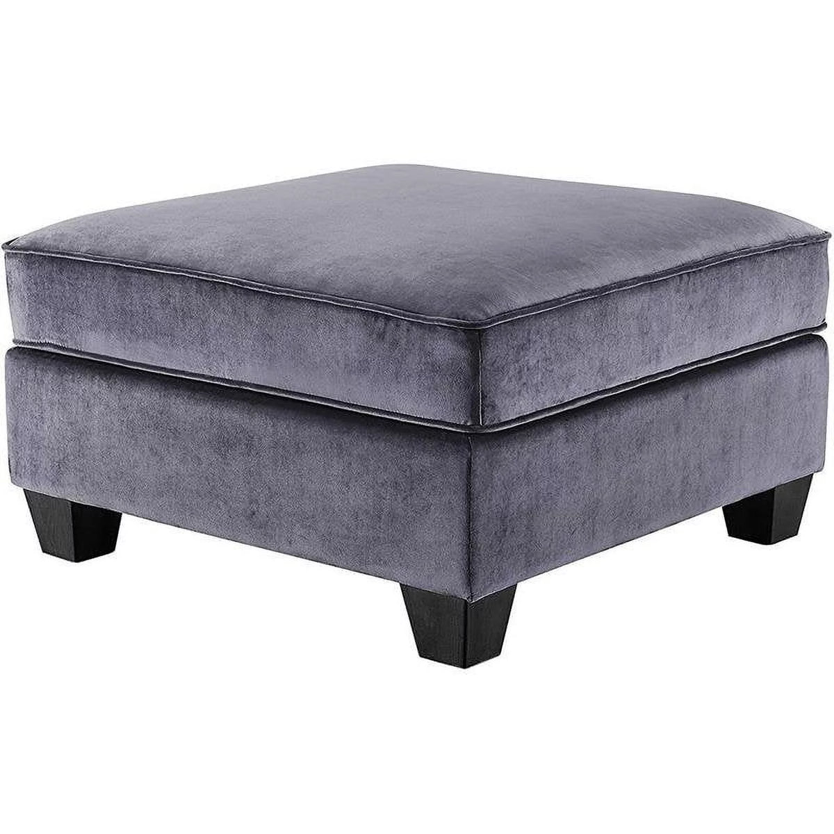 Gray Velvet 6Pc Modular Sectional Sofa with Ottoman and 3 Accent Pillows G4972