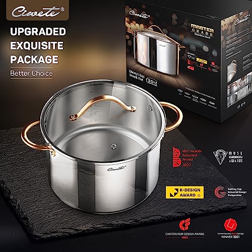 3 Ply Stainless Steel 8 Quart Stock Pot with Lid W69463