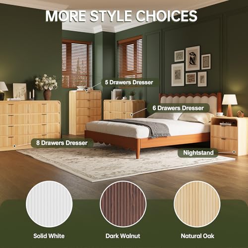 Natural Oak 5 Drawer Wood Dresser Z61746