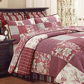 King 3 Piece 100% Cotton Reversible Patchwork Coverlet Bedding Set V836931