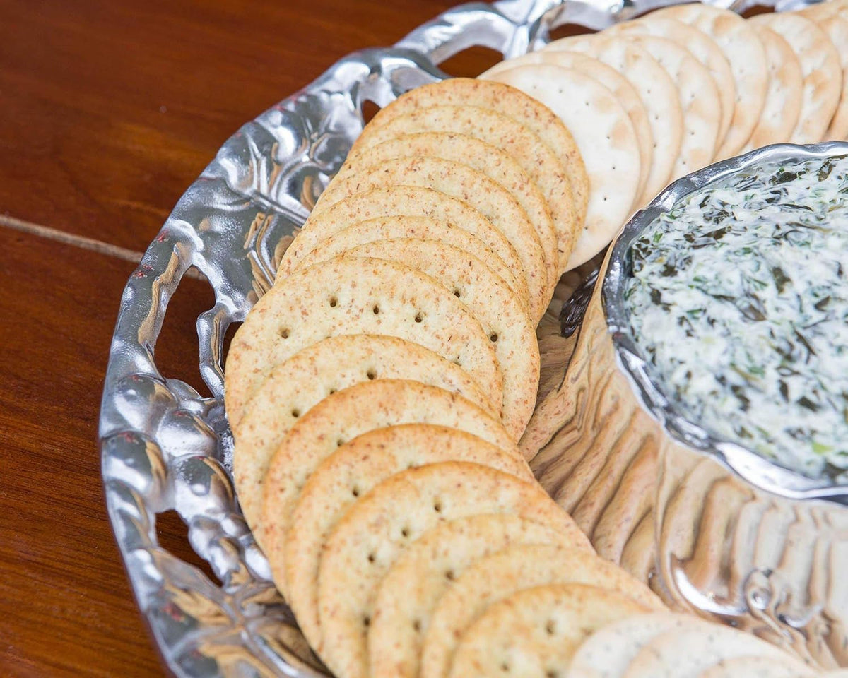 Metal Grape Chip and Dip Platter, 14 inch Diameter O16099