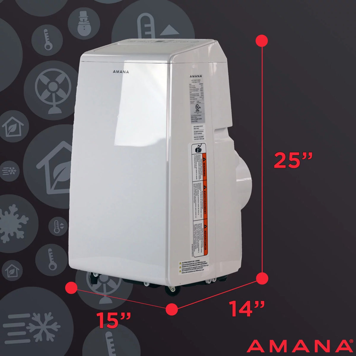 8000 BTU Portable Air Conditioner/Dehumidifier, White D898