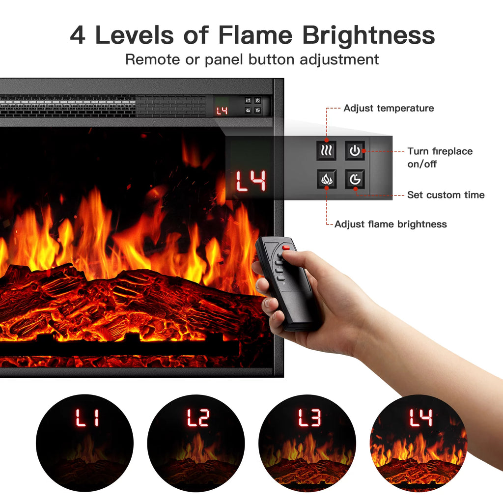 Electric Fireplace TV Stand with Adjustable Shelves Y540