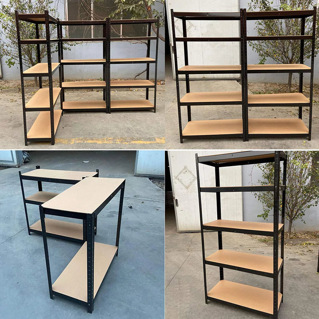 5-Tier Shelving Unit 59"x28"x12" Black U90879