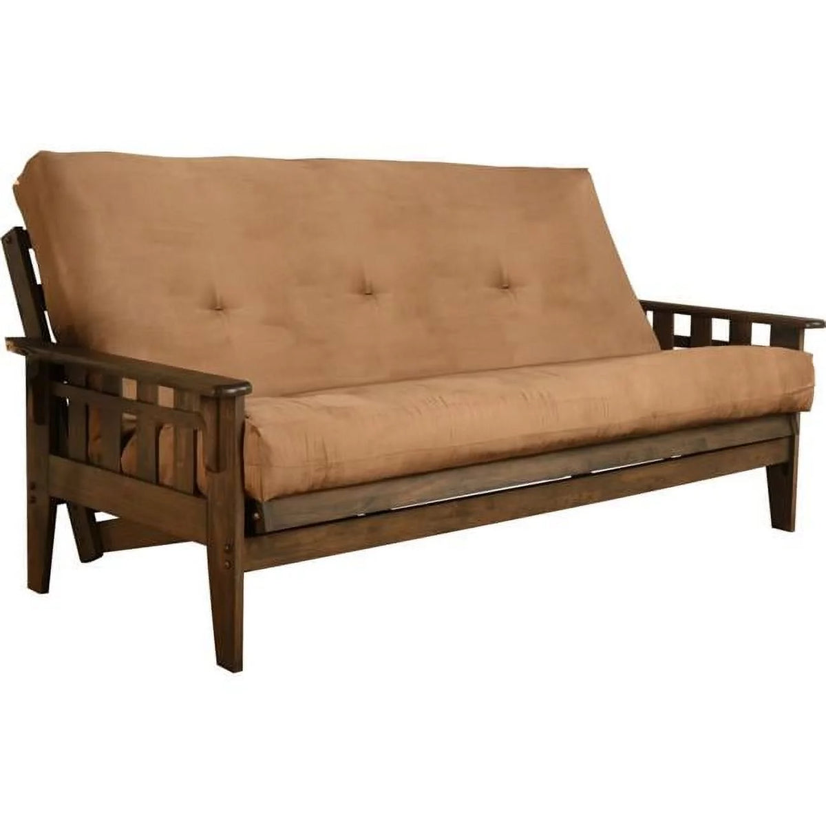 Walnut Full Size Futon Frame with Mattress H919809
