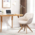 Mid Century Modern Fabric Accent Chair with Oak Wood Legs Z3652