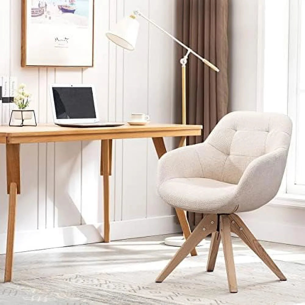 Mid Century Modern Fabric Accent Chair with Oak Wood Legs Z3652