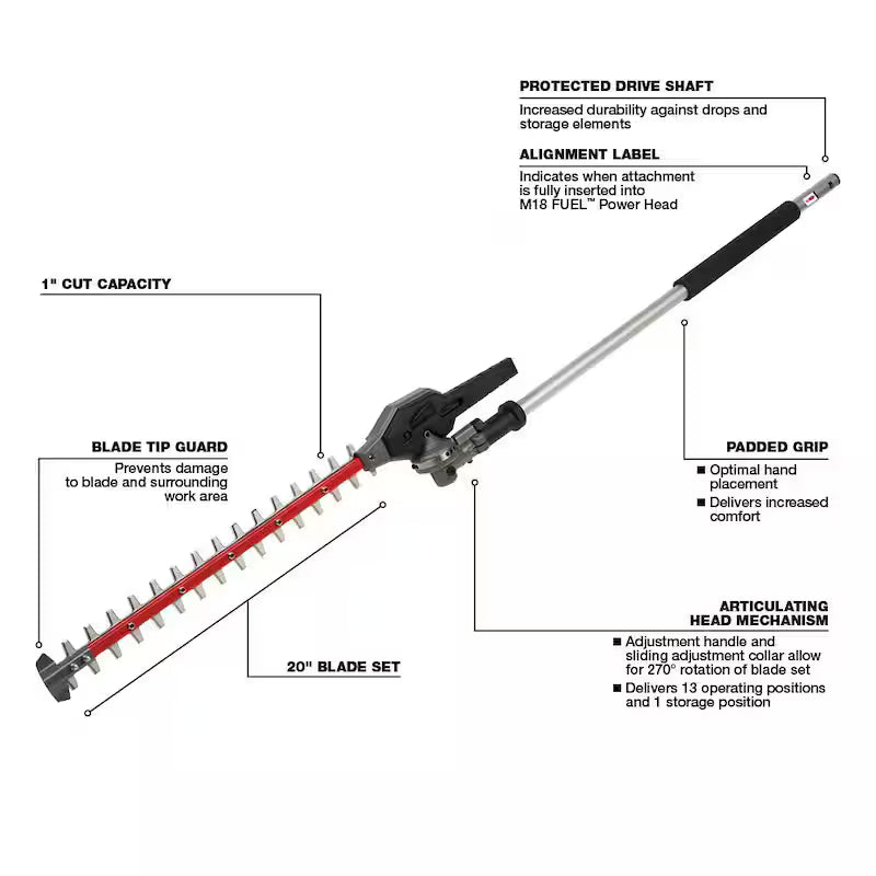 18V Cordless Pole Saw Kit with Hedger Attachment O317913