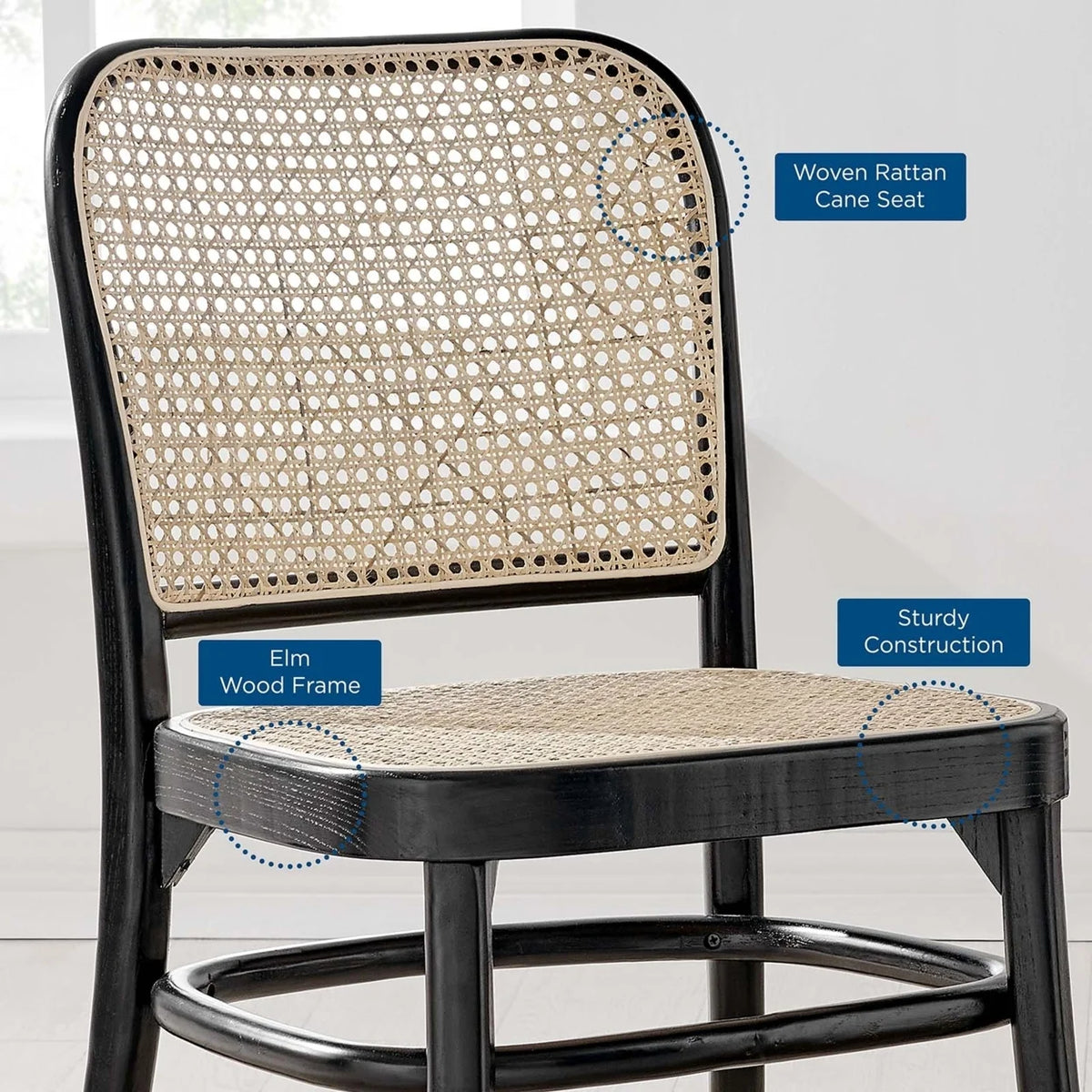 Black Wood Dining Side Chair B777975