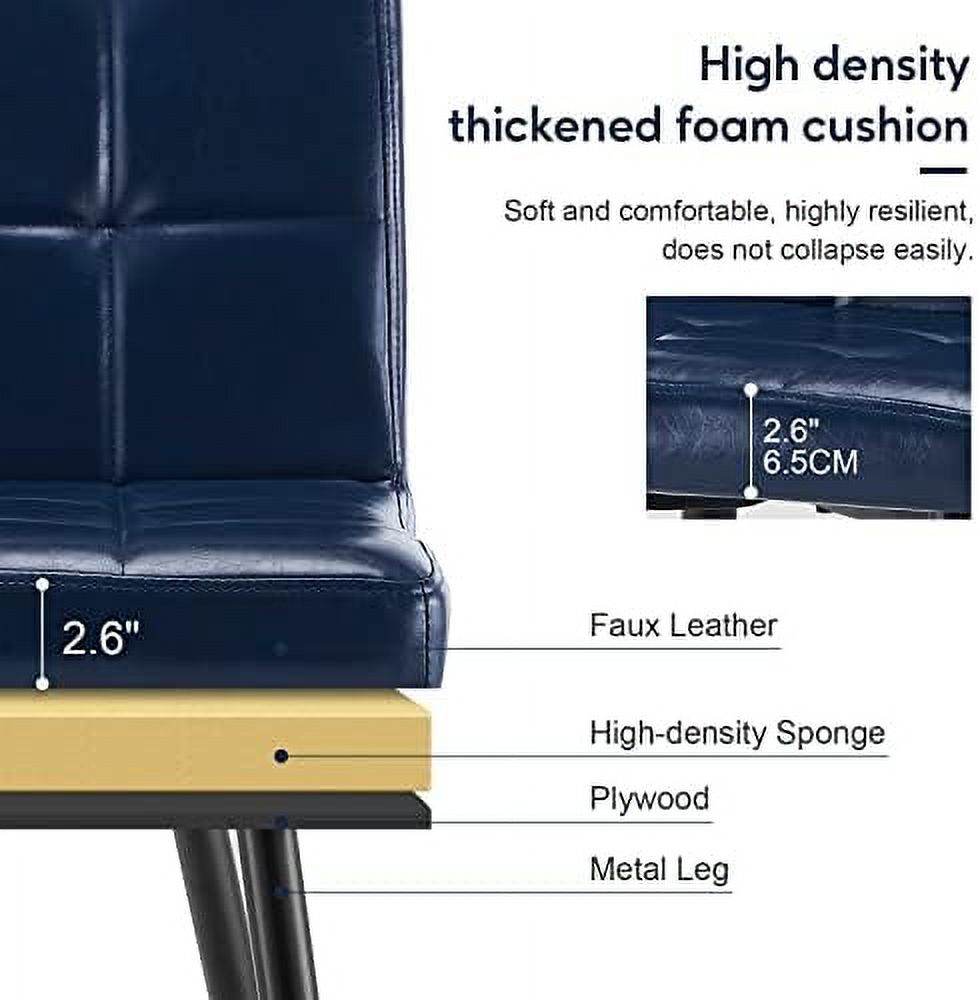 Faux Leather Dining Chairs Set of 4 with Metal Legs U242