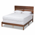 Gray and Oak Finished Wood Full Size Panel Bed Y9363