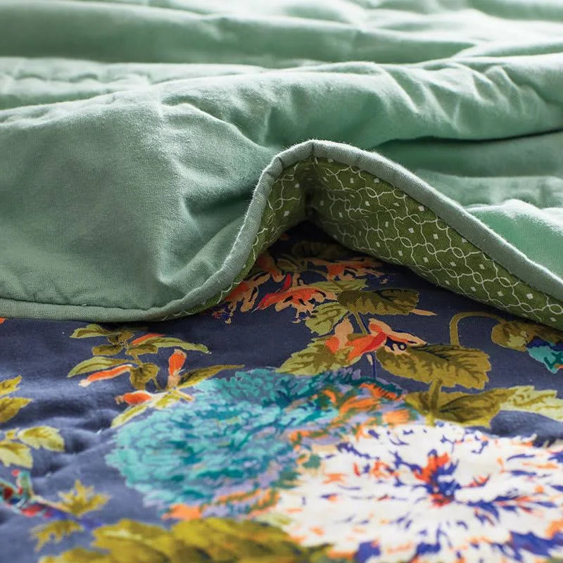 Multicolored Floral Full/Queen Cotton Quilt E8694