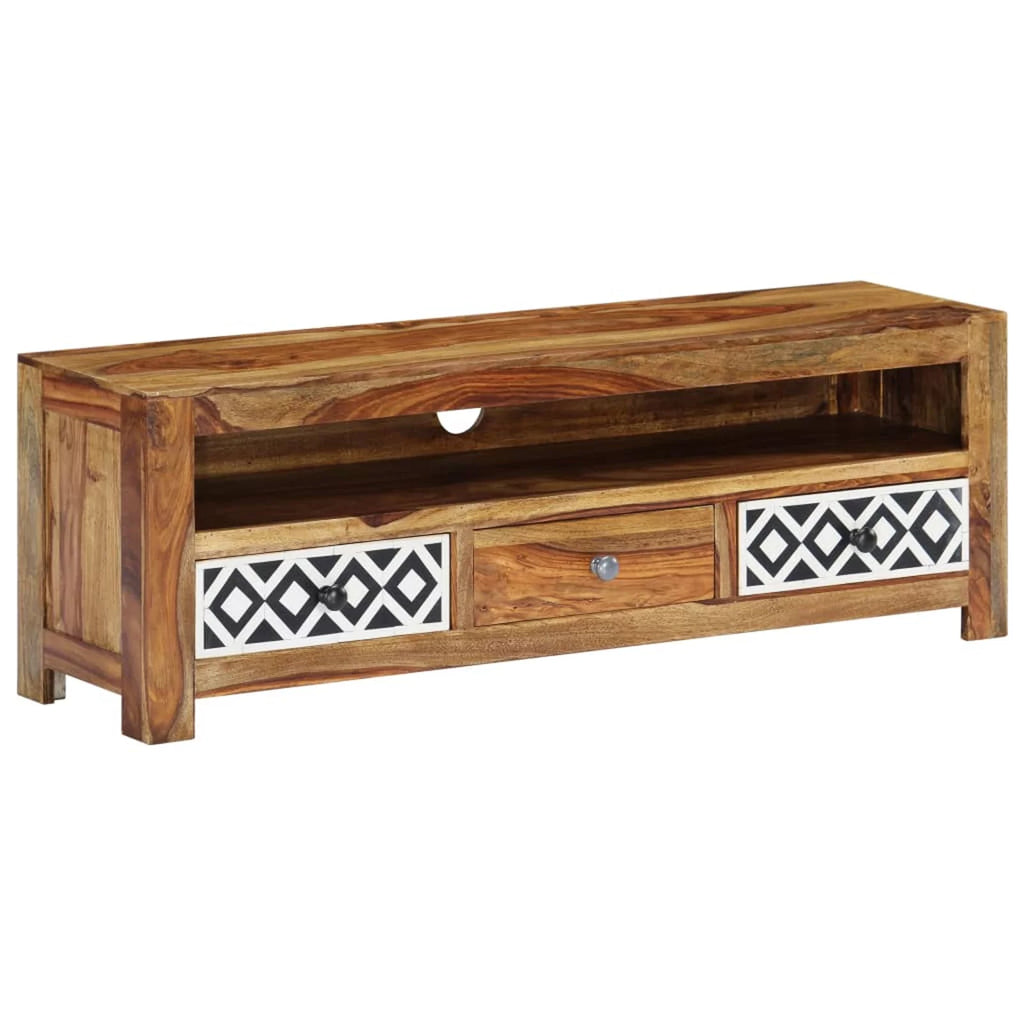Sheesham Wood TV Stand with 3 Drawers S12685