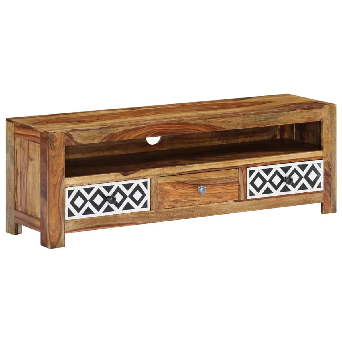 Sheesham Wood TV Stand with 3 Drawers S12685