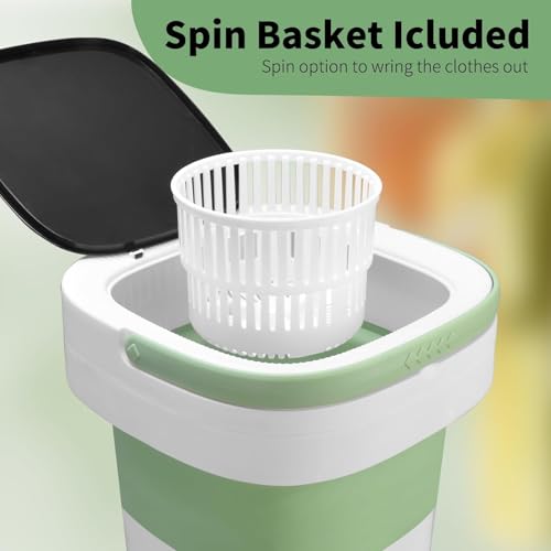 Portable 15L Foldable Mini Washing Machine with Spin Basket V209