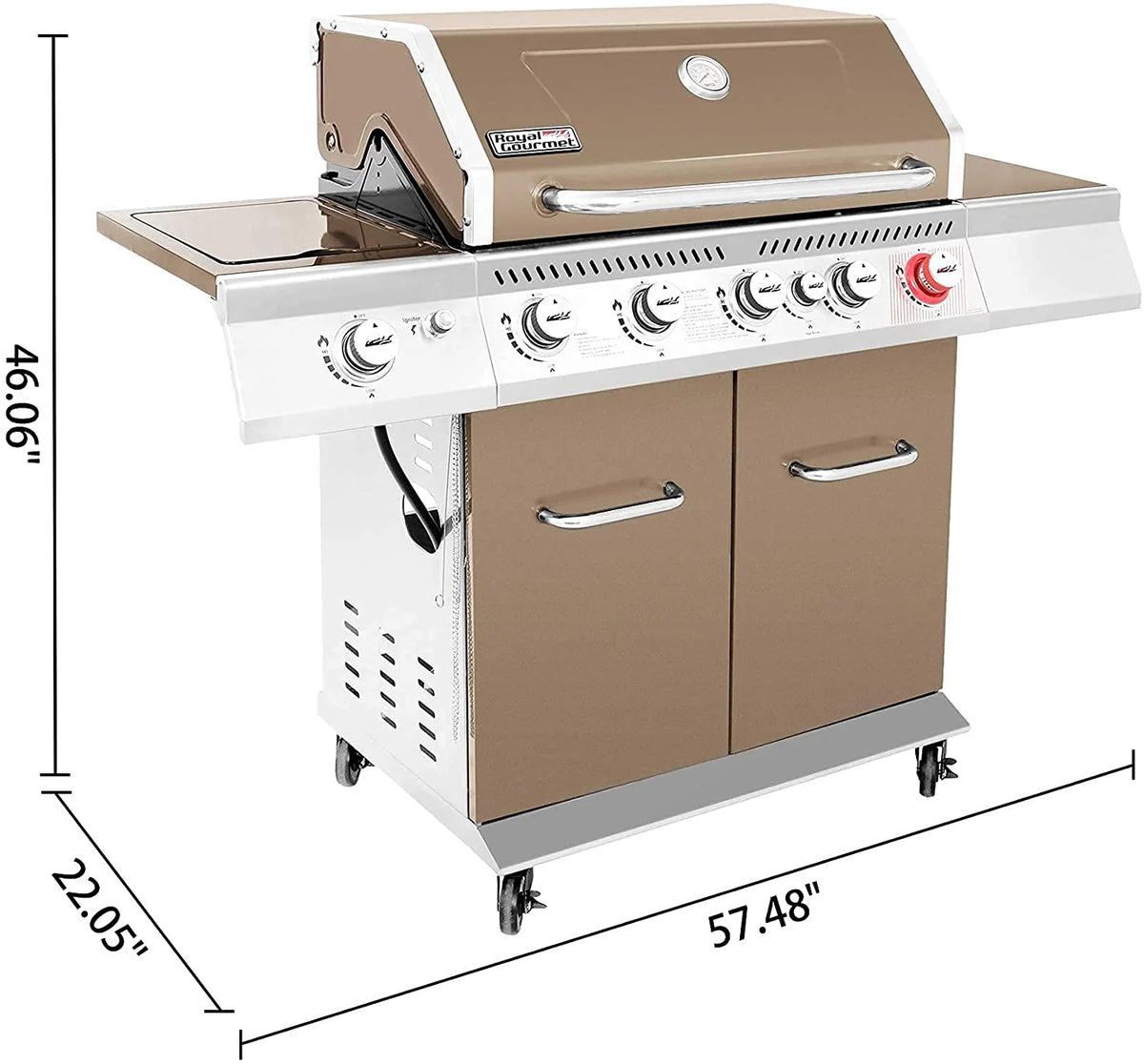 5-Burner Propane Gas Grill with Rotisserie Kit X727054