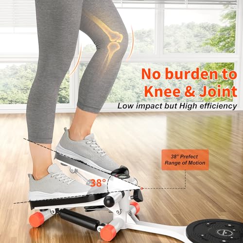 Mini Twist Stepper with Resistance Bands, 330LBS Weight Capacity, Adjustable Twist Table, LCD Monitor J6711