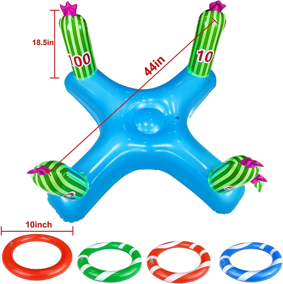 Inflatable Cactus Ring Toss Party Game with 4 Rings Q28827
