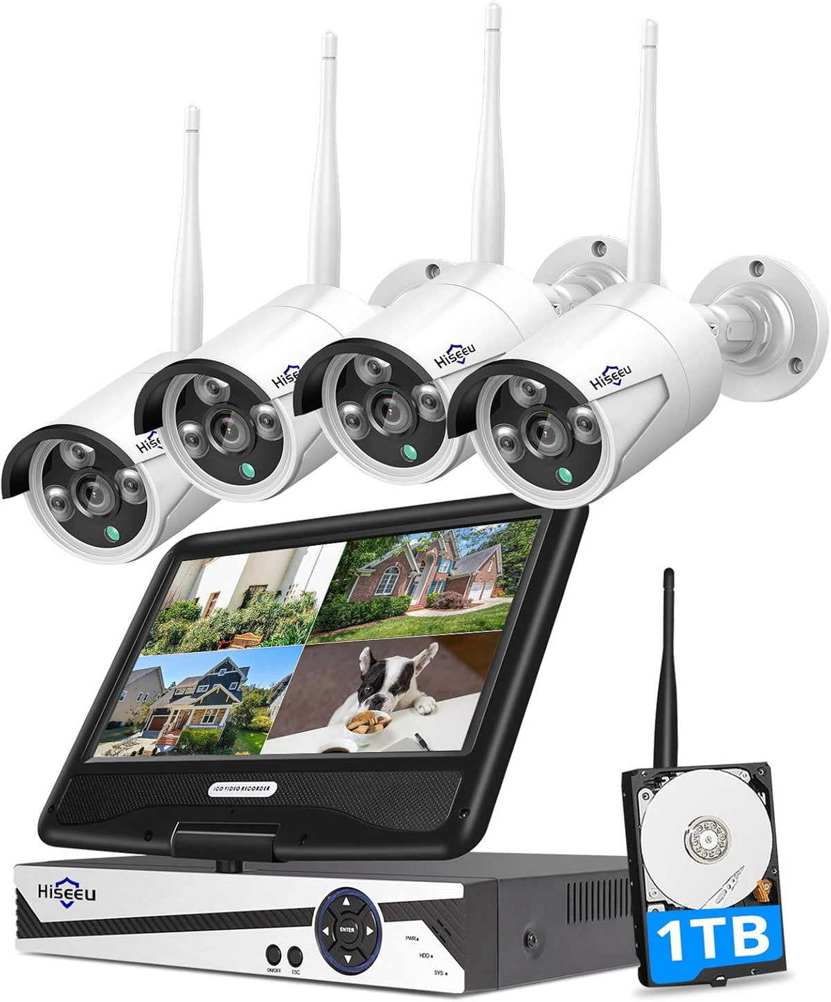 8CH 1296P Wireless Security Camera System with 1TB HDD D6289