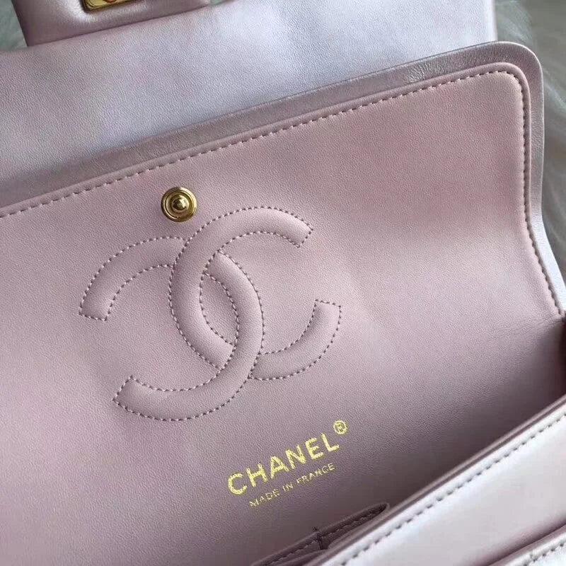 Pink Gold Medium Lambskin Leather Flap Bag L535