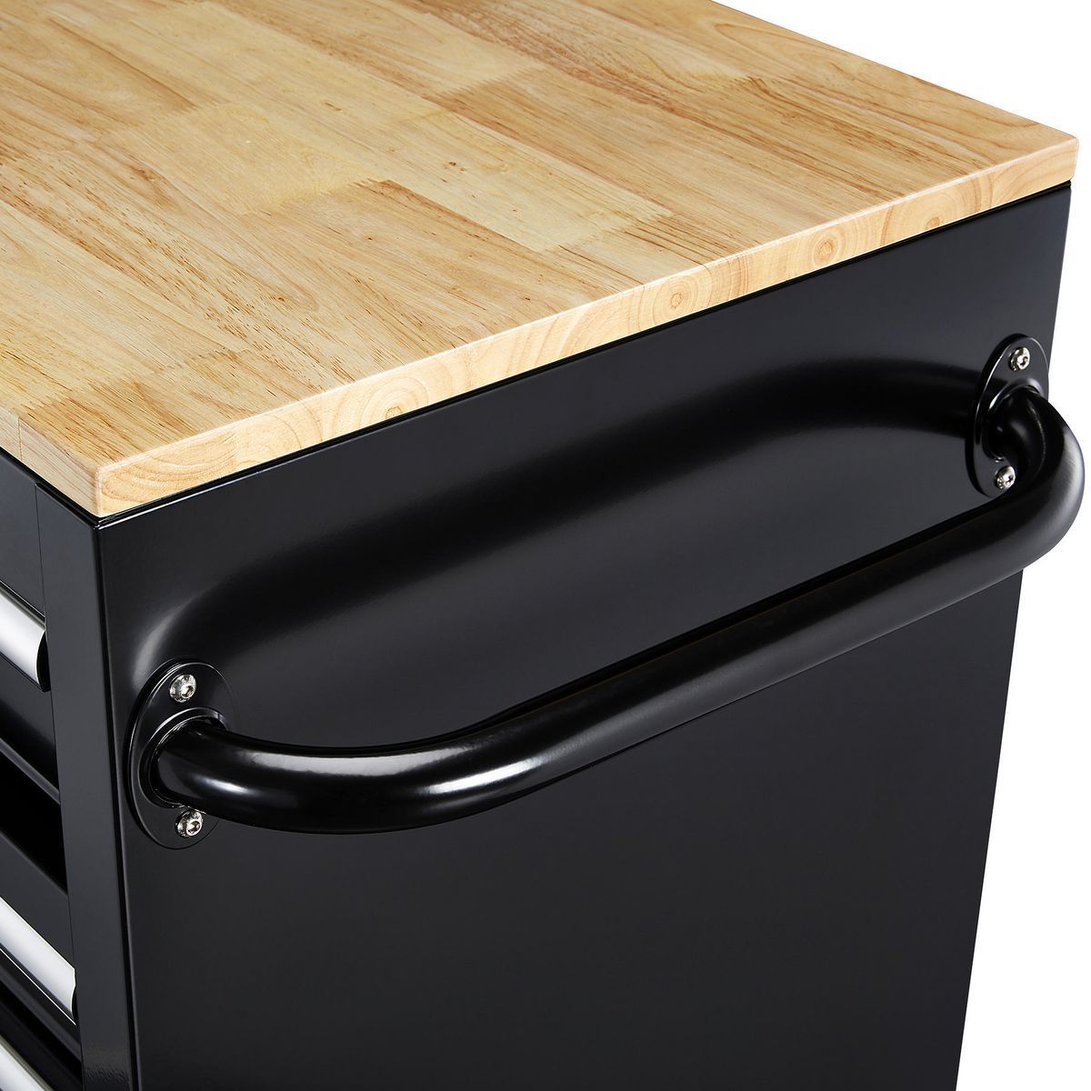 Black 9-Drawer Mobile Storage Cabinet with Solid Wood Top N5716