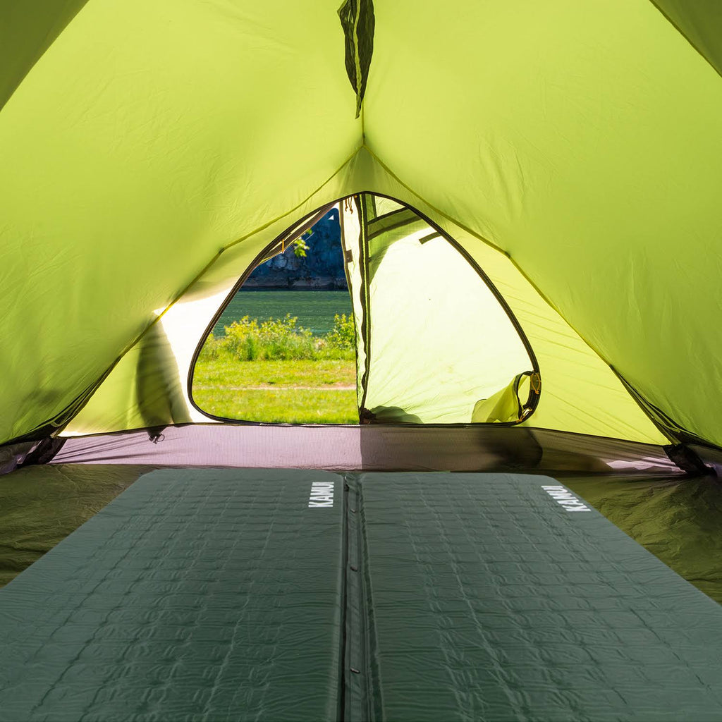 Green Self Inflating Sleeping Pad 2 inch Thick Foam Connectable J827