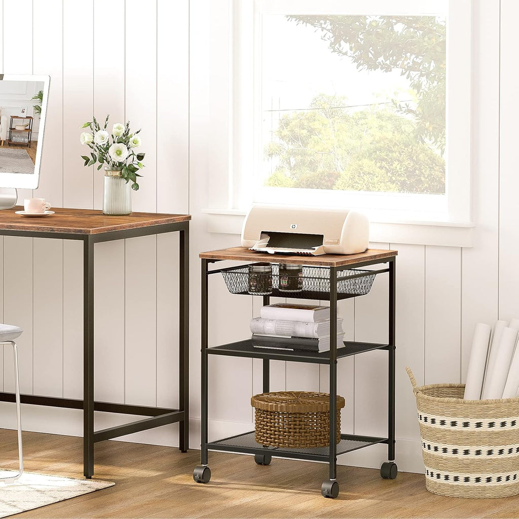 3-Tier Printer Cart with Storage Shelf and Wheels Y37352