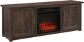 Dark Walnut Low Profile TV Stand with Electric Fireplace K10517